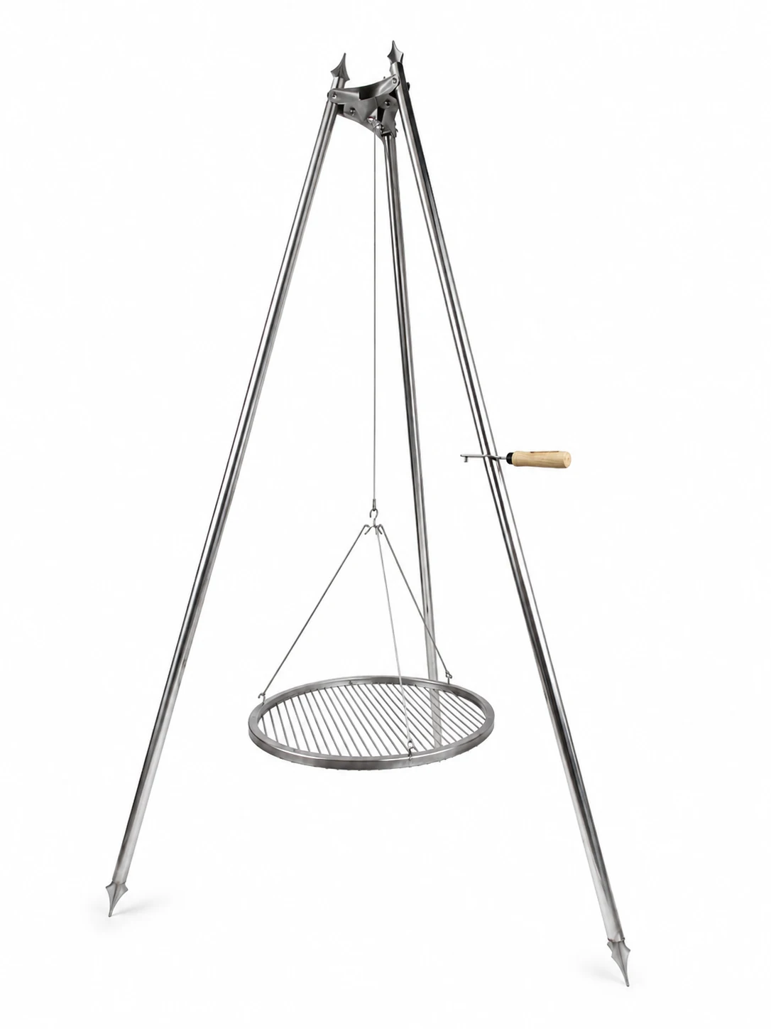 Grill tripod in an outdoor setting